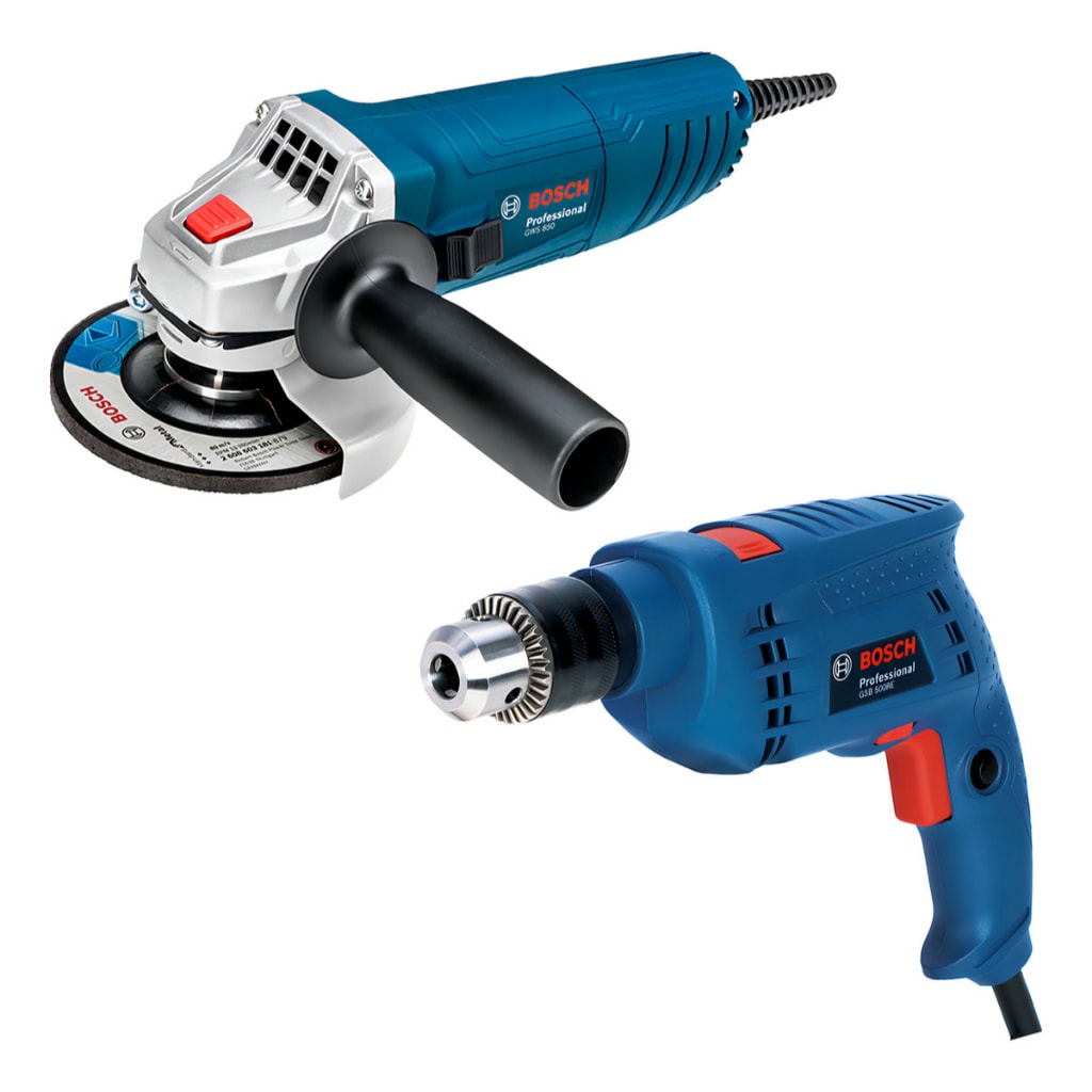 Imagem do Combo Bosch Furadeira Gsb 550 Esmerilhadeira Gws 850 Azul 60