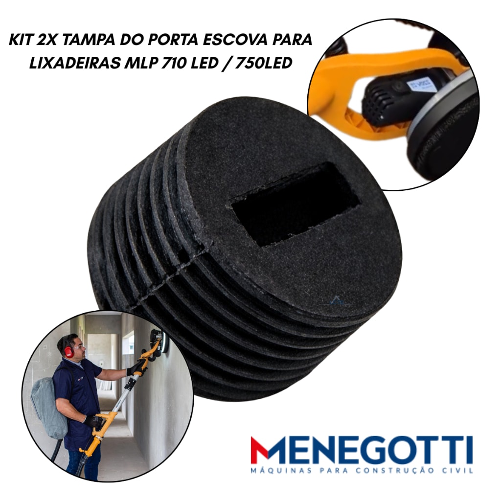 Imagem do Par De Tampas Para Porta Escova Das Lixadeiras Menegotti Mlp Modelos 710 Led E 750 Led