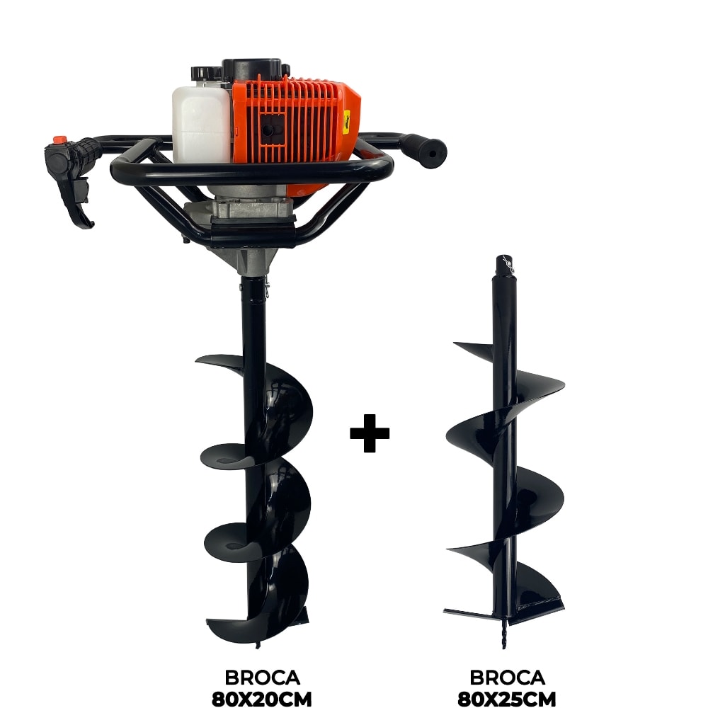 Imagem do Kit Perfurador De Solo A Gasolina 52cc 2 5hp Profissional Fak520ps Carbon Fak