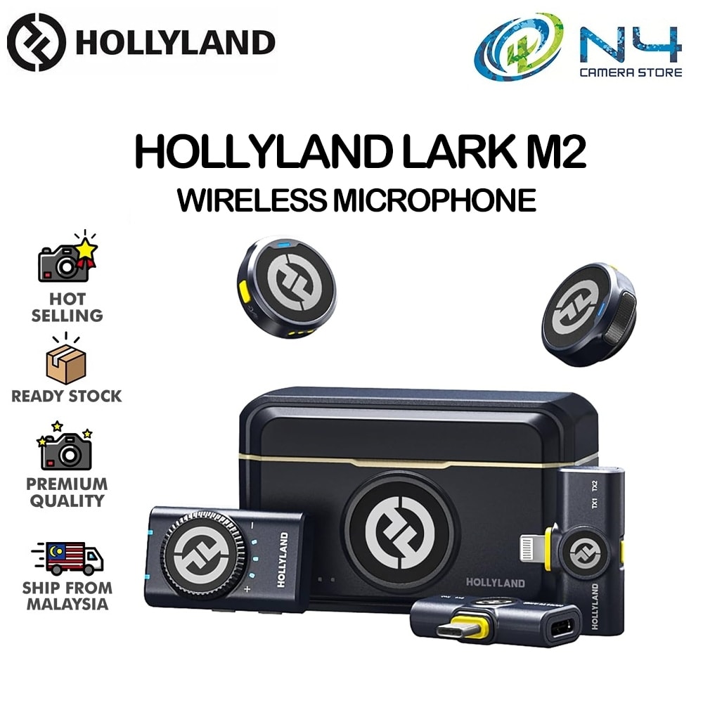 Imagem do Microfone Sem Fio Hollyland Lark M2 Duo Combo Para Celular E Camera