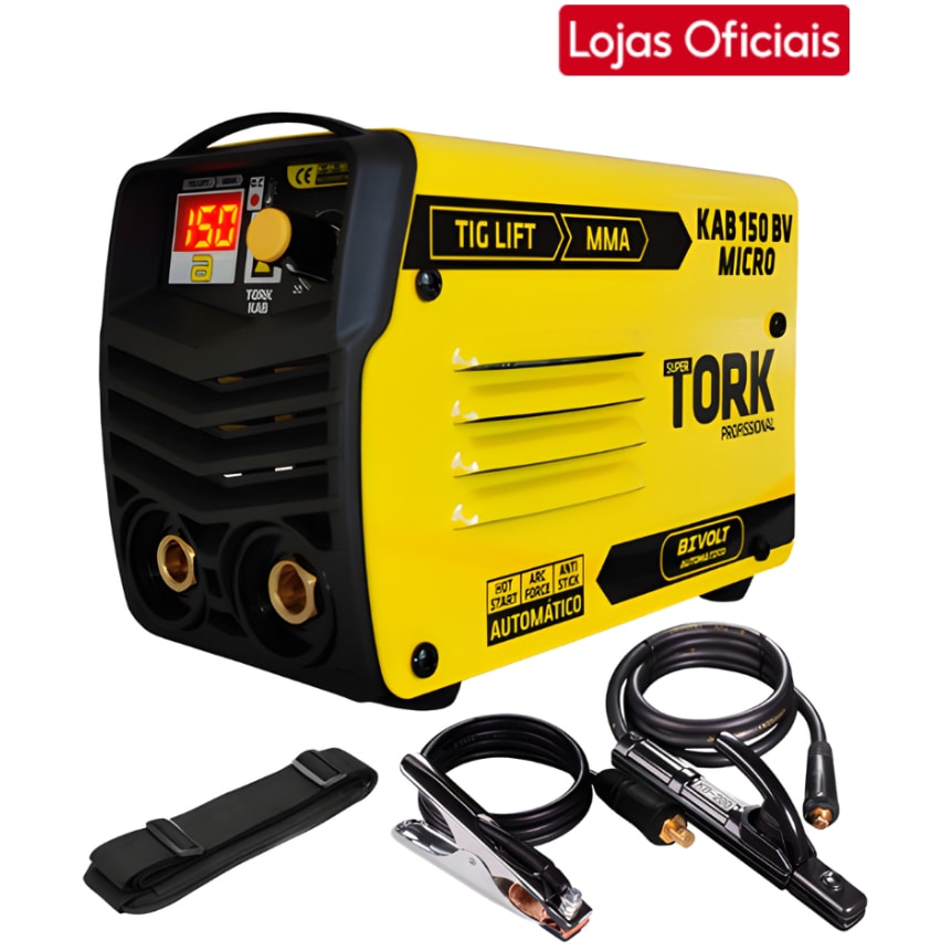 Imagem do Inversora De Solda Super Tork Kab 150 Micro 2 Em 1 Mma Tig Lift Bivolt Automatico 2 Anos Garantia