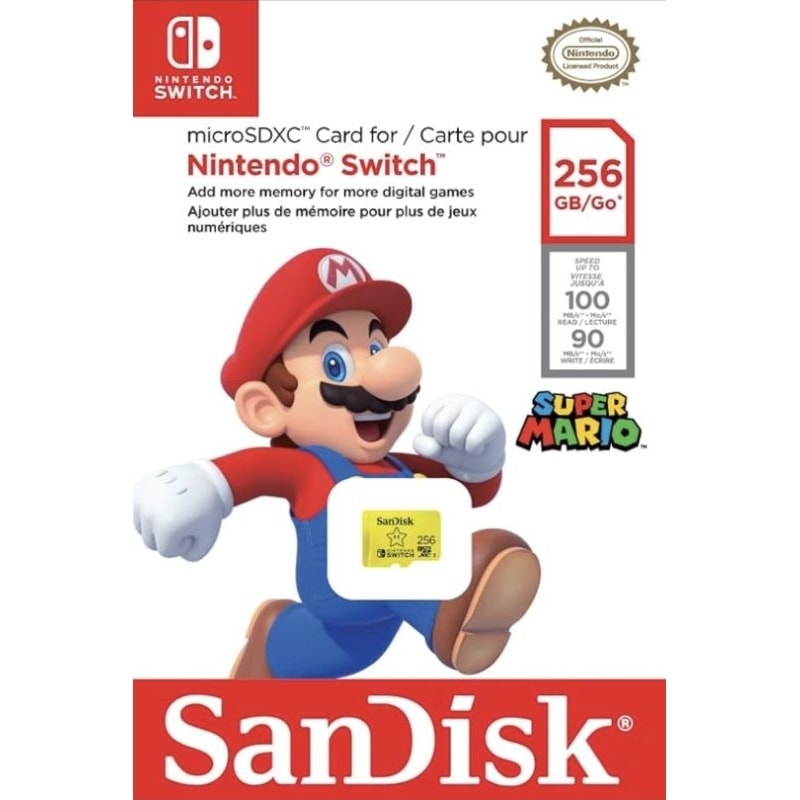 Imagem do Cartao Micro Sd Sandisk 256gb Nintendo Switch Super Mario Original