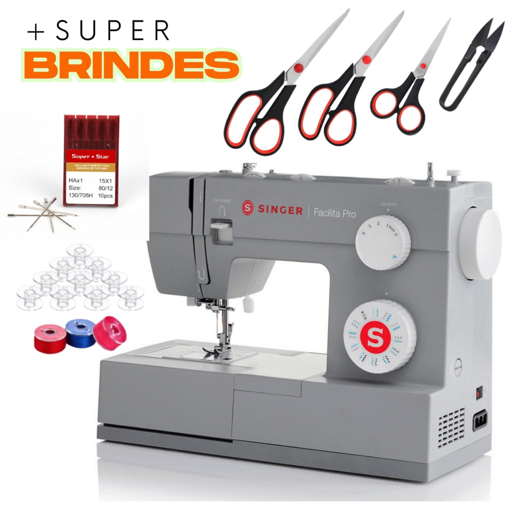 Imagem do Maquina De Costura Singer Facilita Pro 4432 Com Kit De Costura