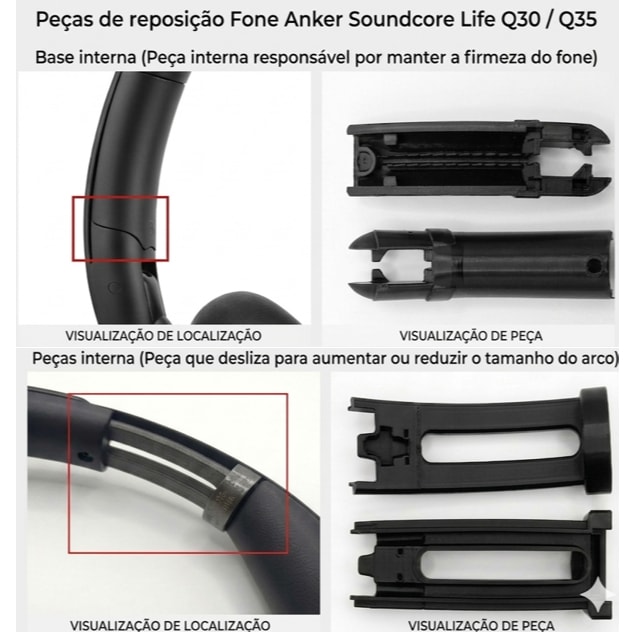 Imagem do Kit Reforco Haste Fone Anker Soundcore Life Q30 Q35 Par