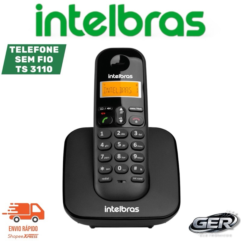 Imagem do Telefone Sem Fio Ts 3110 Intelbras Preto