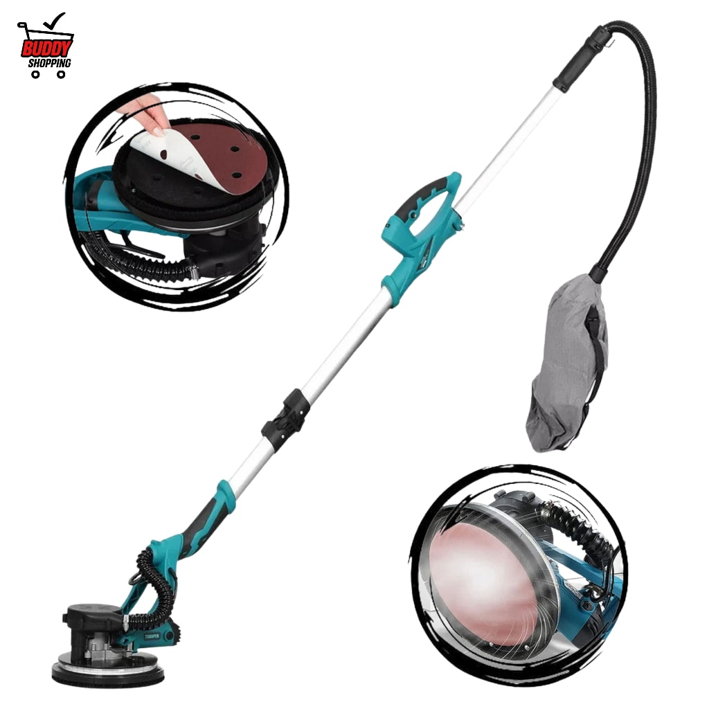 Imagem do Lixadeira De Parede E Teto Eletrica 750w Led Coletor Po Extensivel Profissional 110v 220v