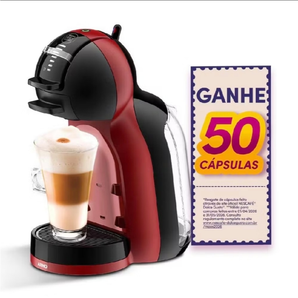 Imagem do Cafeteira Nescafe Dolce Gusto Mini Me Vermelha E Preto 110v