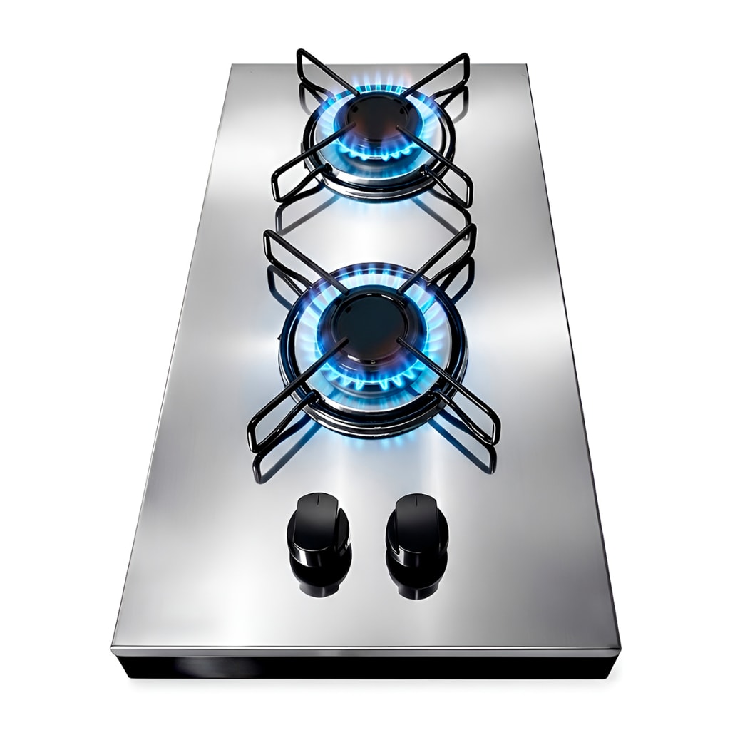 Imagem do Cooktop De Mesa Portatil A Gas 2 Bocas Euro Inox Stelar Cinza
