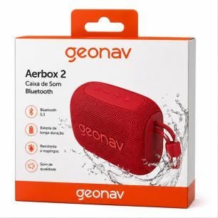 Imagem do Caixa Som Bluetooth Geonav Aerbox 2 Vermelho
