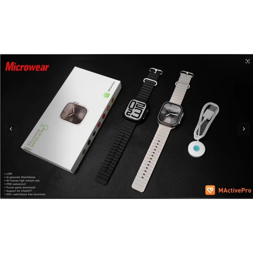 Imagem do Smartwatch Ultra U3w 49mm Ip68 Chatgpt Gps Nfc Microwear