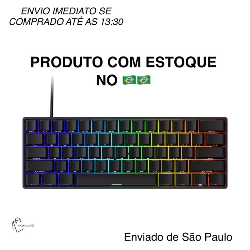 Imagem do Teclado Gamer Magnetico Akko Monsgeek Fun60 Pro 8000hz Polling Rate Preto Pronta Entrega