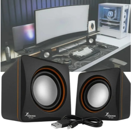 Imagem do Caixa Caixinha De Som Para Computador Notebook Pc 6w Usb P2 Haixia