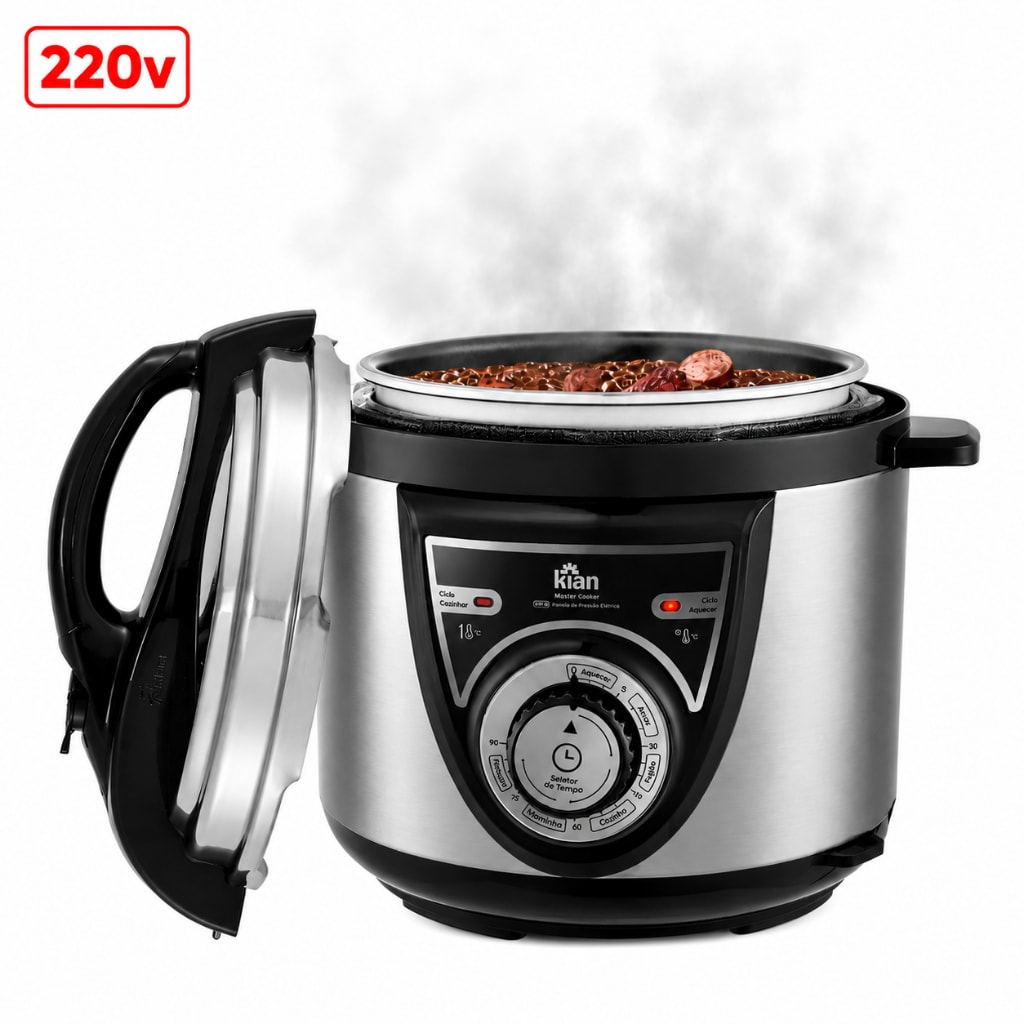 Imagem do Panela De Pressao Eletrica Kian 4 L Inox Ppm 101 220 V Cozimento Rapido E Seguro