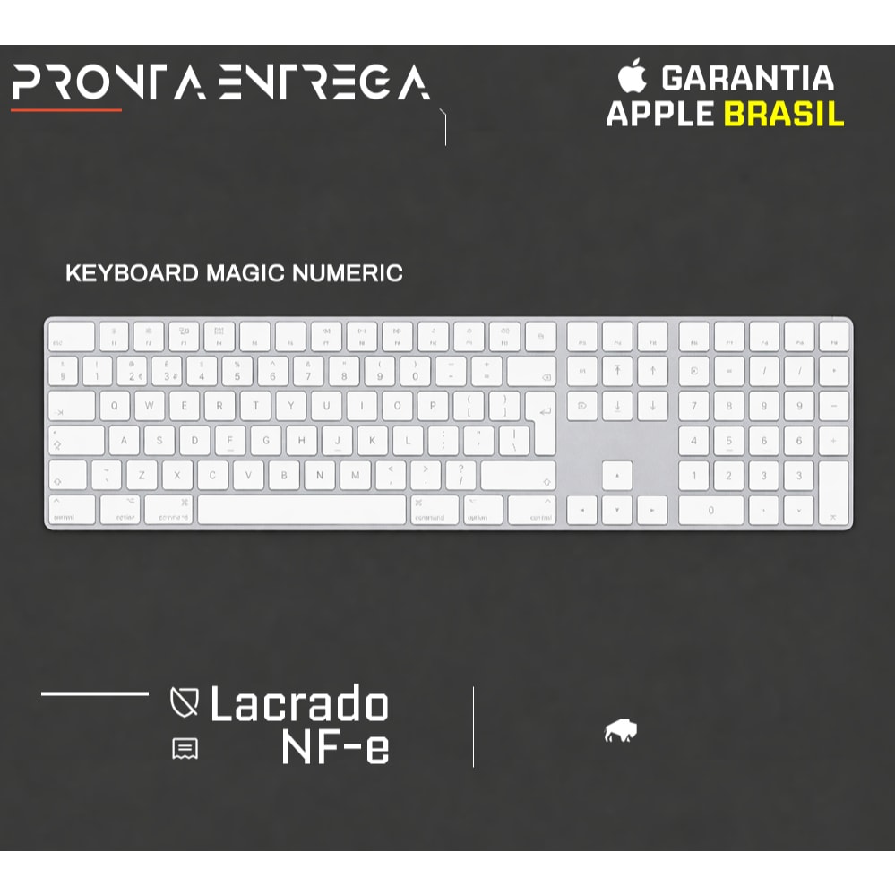 Imagem do Teclado Apple Magic Keyboard Numeric Branco Garantia Apple Brasil E Nf
