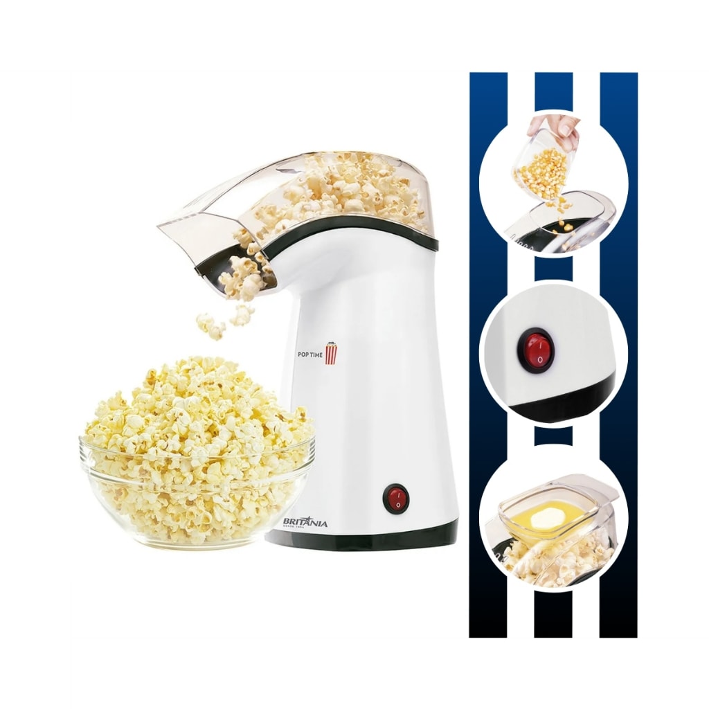 Imagem do Pipoqueira Sem Oleo Pop Time 1200w B 02 Branco Britania