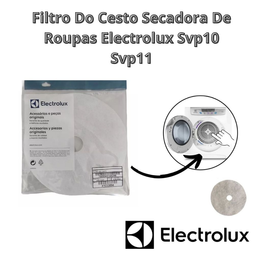 Imagem do Kit 4 Filtros Do Cesto Secadora De Roupas Electrolux Svp10 Svp11