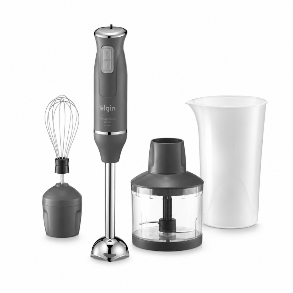 Imagem do Mixer Power Inox Elgin 600w 3 Em 1 Processador Batedor