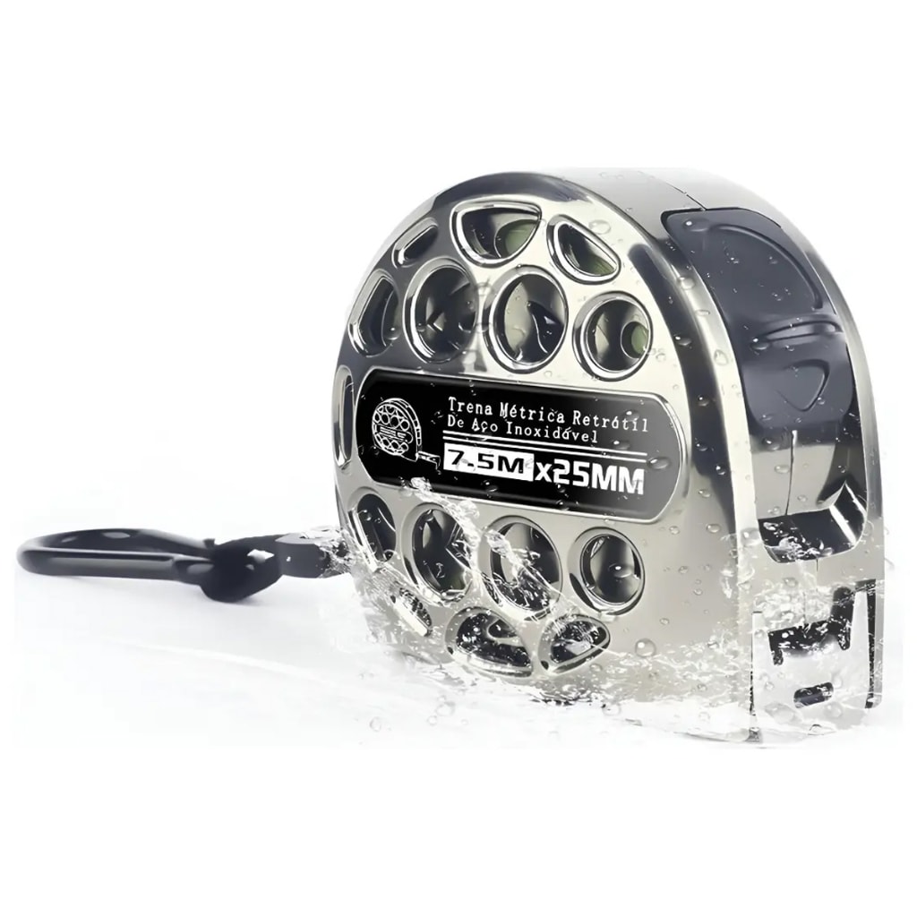 Imagem do Trena Fita Metrica Retratil 7 5m Ou 10m Aco Inox Anticorrosiva