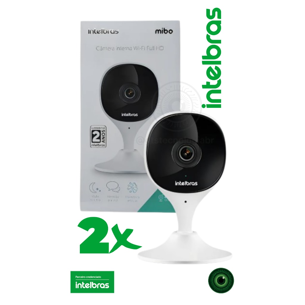 Imagem do Kit 2 Cameras Mibo Imx C Intelbras Wifi Full Hd Audio