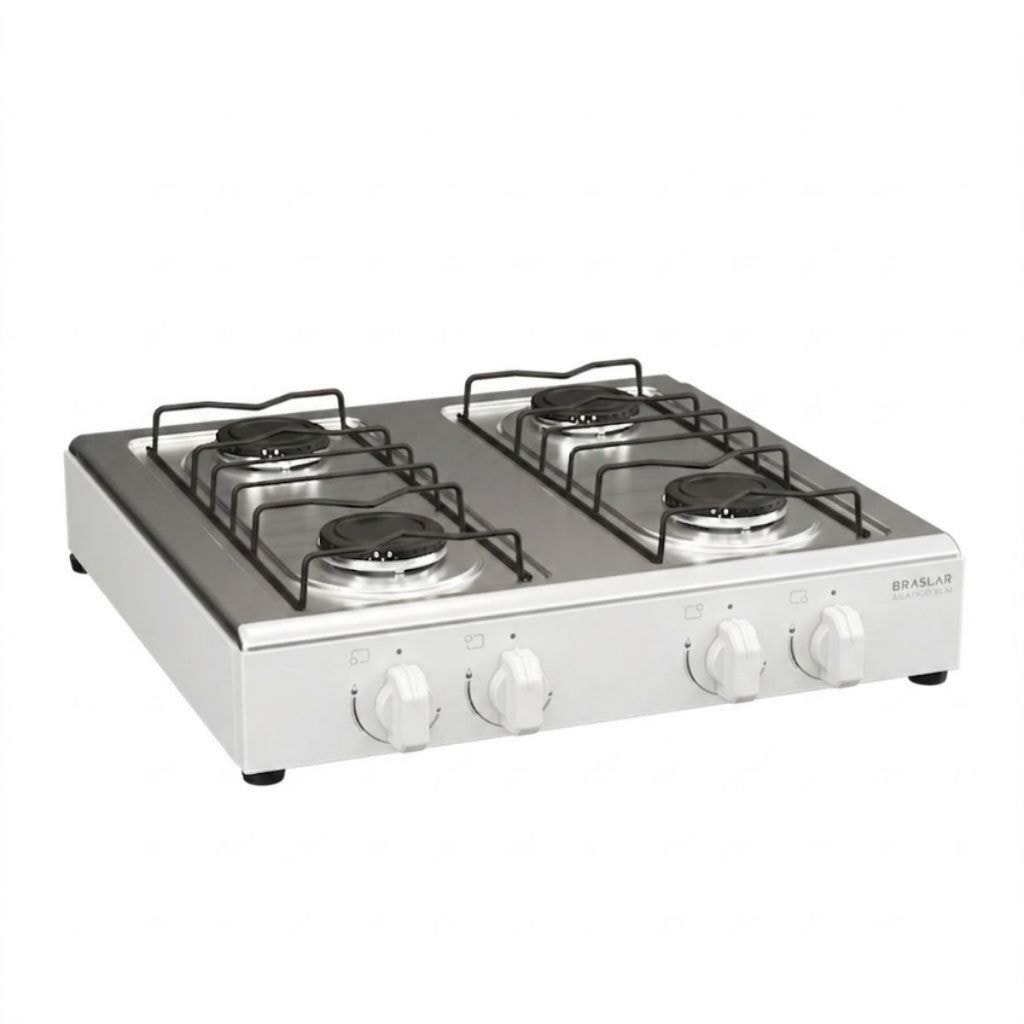 Imagem do Fogao De Mesa Cooktop Portatil A Gas 4 Bocas Asiatico Braslar Acendimento Manual