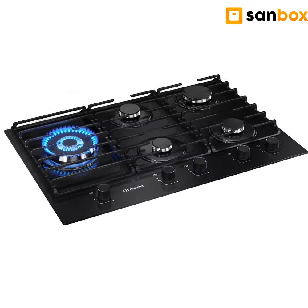 Imagem do Cooktop 5 Bocas Mueller Mcg5bm A Gas Tripla Chamas Grade Dupla Bivolt