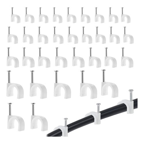 Imagem do Kit 1000 Grampo Fixa Fio Cabo Coaxial Miguelo 6mm Branco