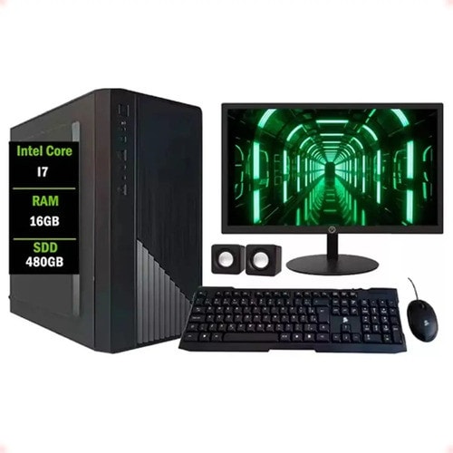 Imagem do Computador Completo Strong Tech Intel I7 16gb Ssd 480gb 19 Monitor