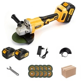 Imagem do Esmerilhadeira Lixadeira Angular Brushless 48v 4 1 2 8500rpm 2bateria De Litio 10laminas Deserra