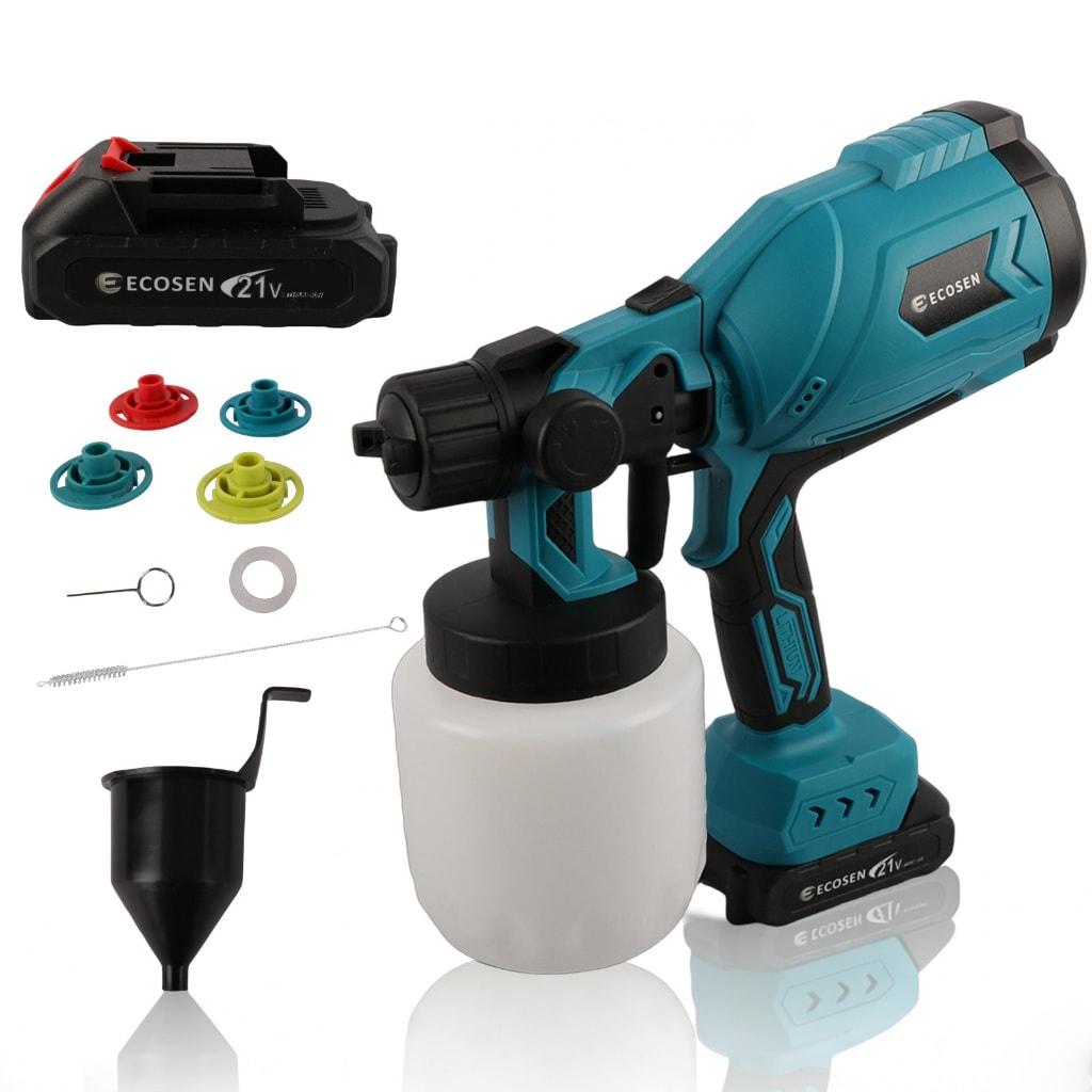 Imagem do Pistola De Pintura Pulverizador De Tinta 2 Baterias 21v Pulverizadora Spray Portatil Eletrico