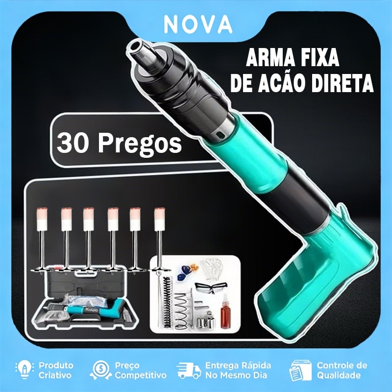 Imagem do Pistola De Fixacao De Acao Direta Finca Pinos 30uni Pregos Gesso Drywall Madeira Janela