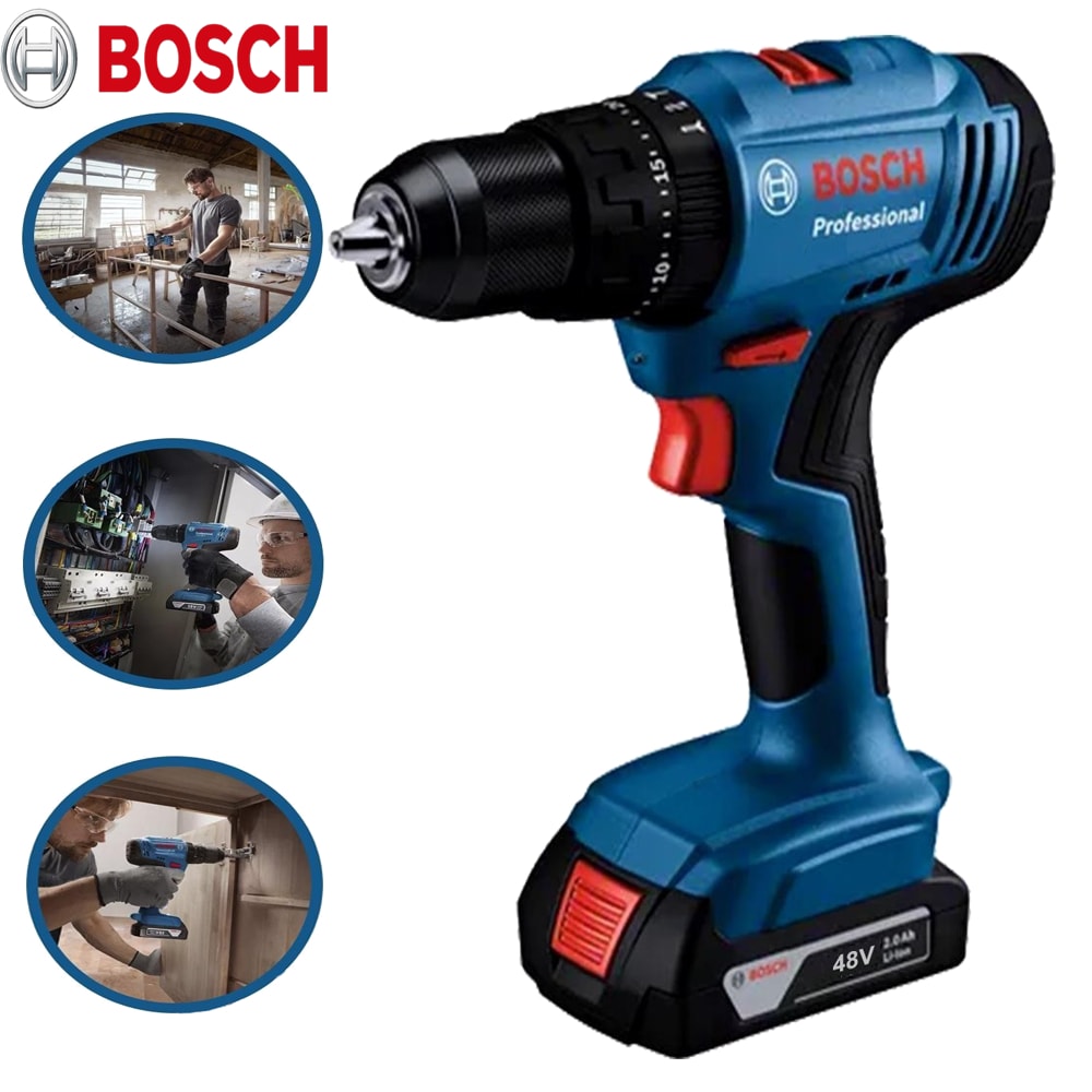 Imagem do Furadeira Parafusadeira Bosch 48v Brushless Furadeira Eletrica 2 Baterias Furadeira De Impacto Eletrica