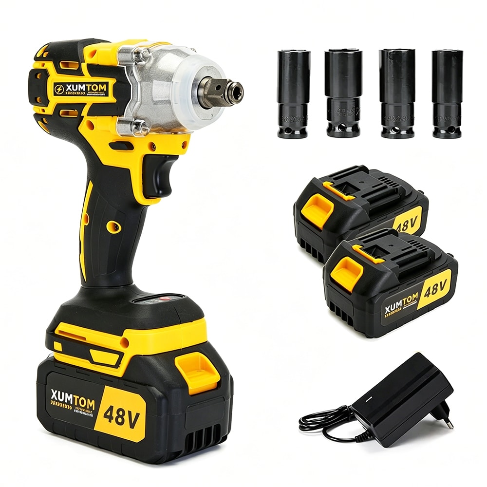 Imagem do Chave De Impacto 48v Eletrica 450nm Parafusadeira Furadeira 02 Baterias 48v Brushless