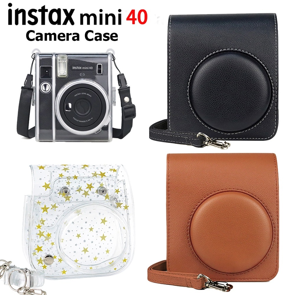 Imagem do Includes Sticker Para Fujifilm Instax Mini 40 Saco Caso Retro Capa De Couro Pu
