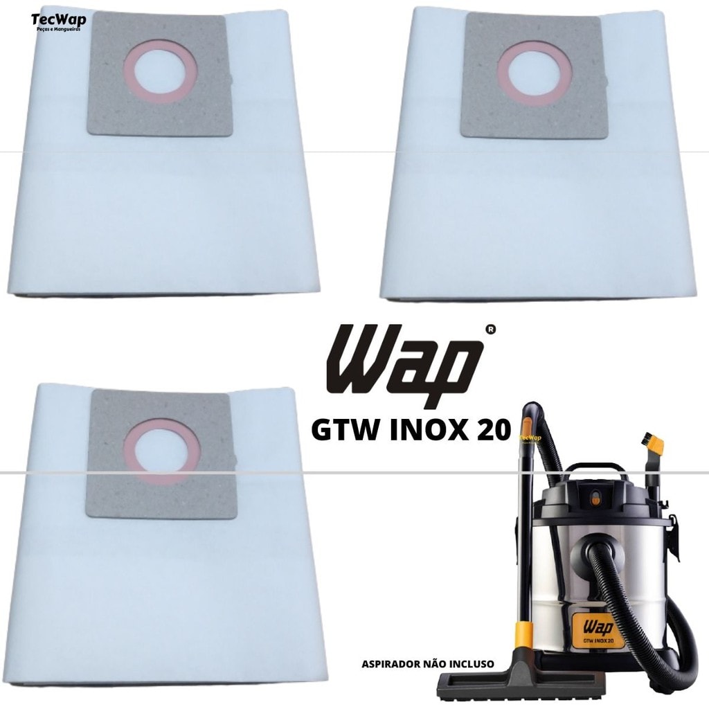 Imagem do Kit Sacos Descartaveis Para Aspirador Po Wap Gtw Inox 20