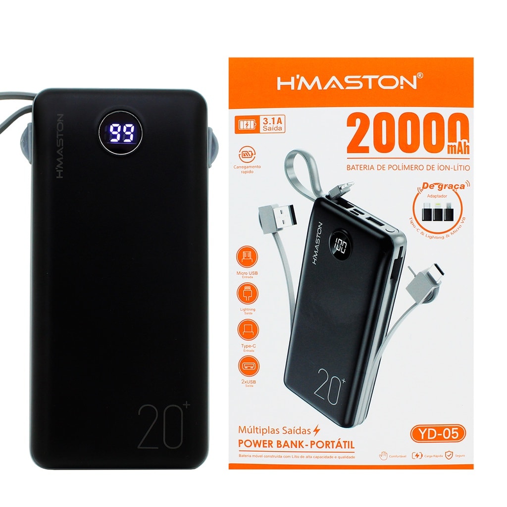 Imagem do Carregador Portatil Turbo Power Bank 20000mah 100 Original Hmaston A Gold