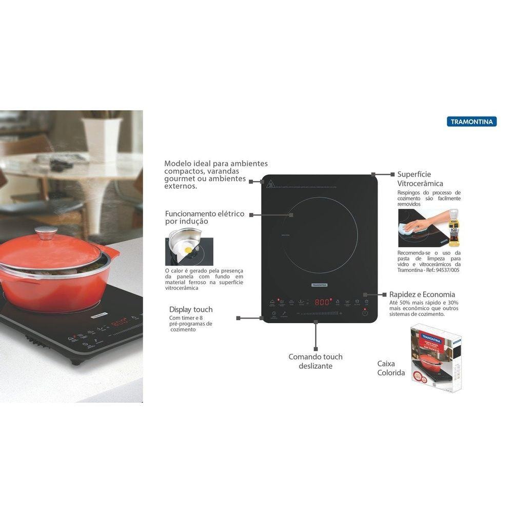 Imagem do Cooktop Portatil Por Inducao Tramontina Slim Touch Ei 30