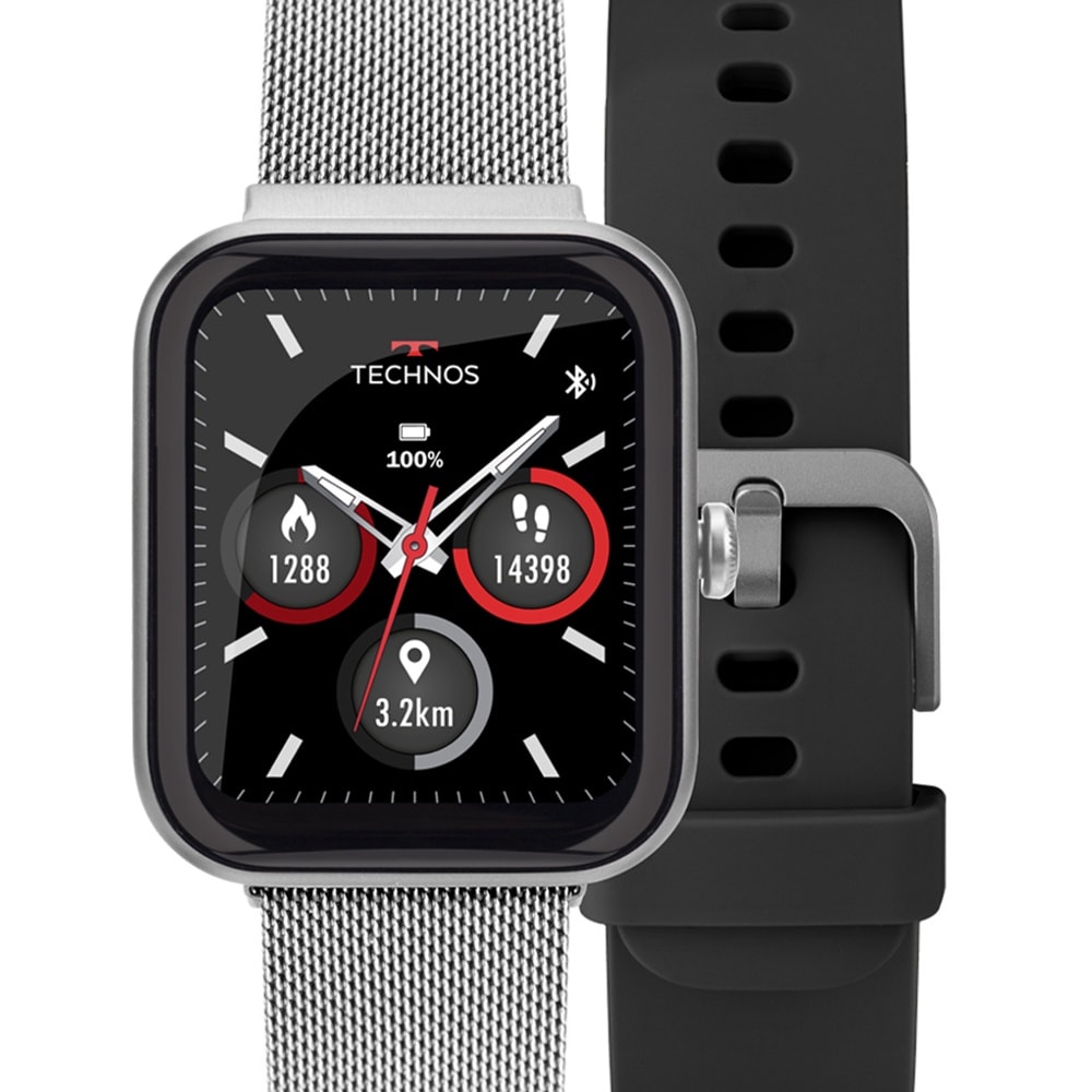 Imagem do Smartwatch Technos Connect Max Prata E Preto Tmaxab 5k