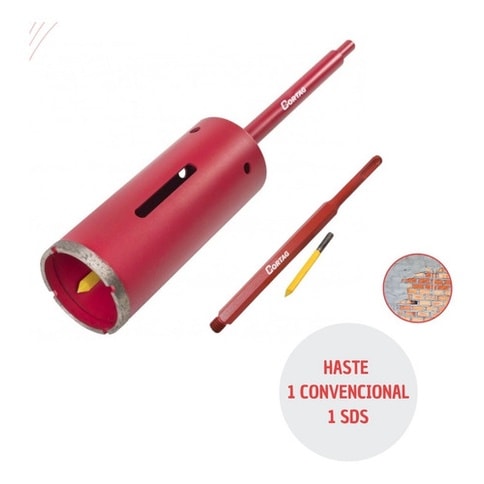 Imagem do Kit Serra Copo Diamantada Cortag 53x150mm Haste Sds 200mm