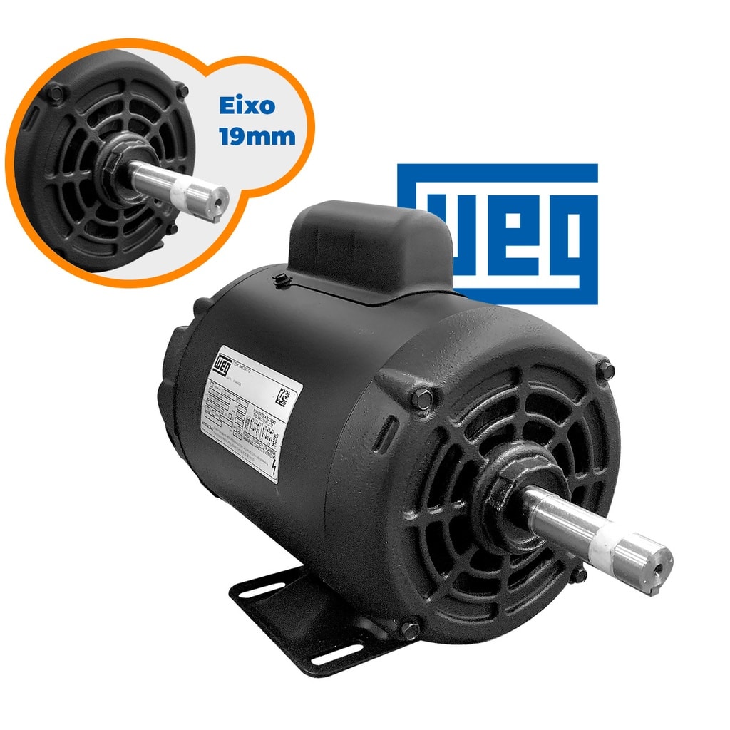 Imagem do Motor Eletrico Monofasico 1cv Baixa Rotacao 110 220v Weg 4 Polos Ir3