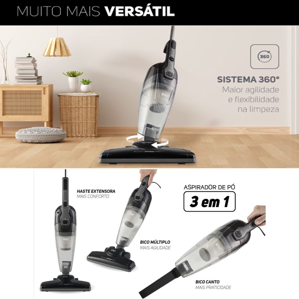 Imagem do Aspirador De Po Vertical De Mao Wap Silent Speed Max Potente E Silencioso 1350w 110v