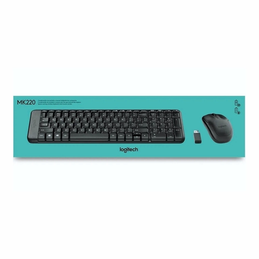 Imagem do Teclado E Mouse Logitech Wireless Mk220 Preto