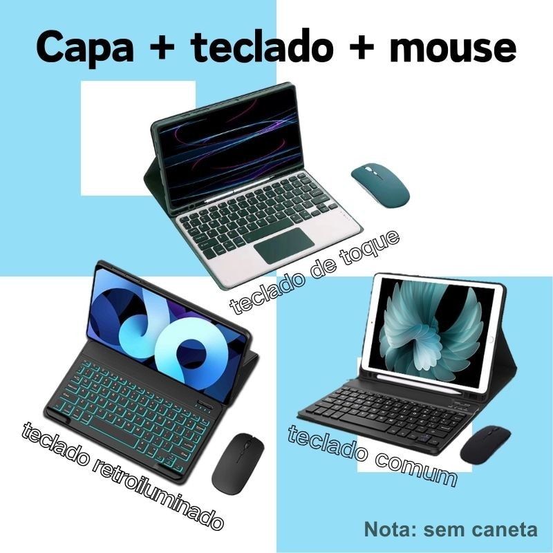 Imagem do Capa Teclado Bluetooth Mouse Para Samsung Galaxy Tab S6 Lite 10 4polegadas P610 P613 P615 P619