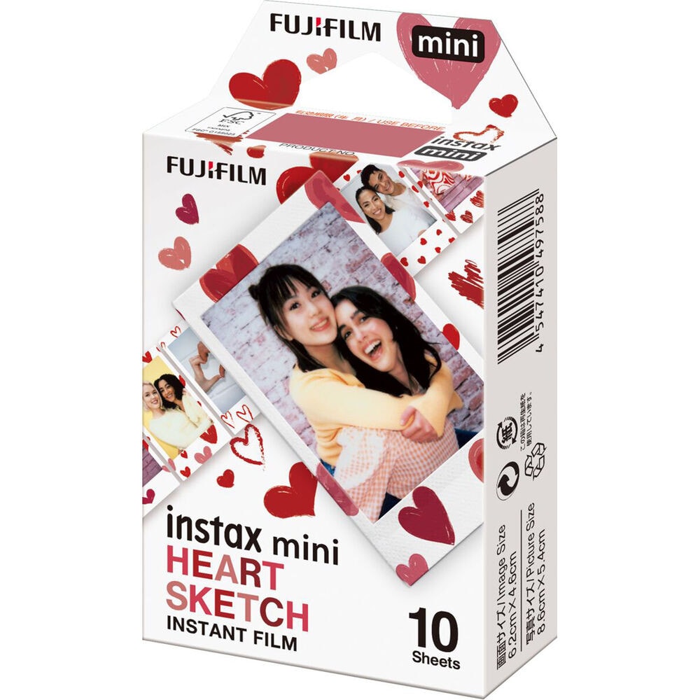Imagem do Filme Instantaneo Fujifilm Instax Mini Heart Sketch 10 Fotos