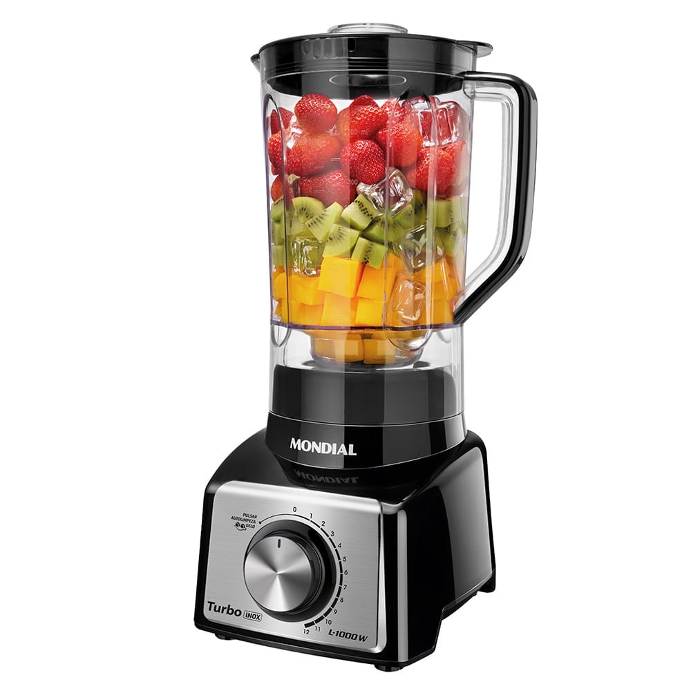 Imagem do Liquidificador Turbo Mondial Preto E Inox 1000w L 1000 Bi