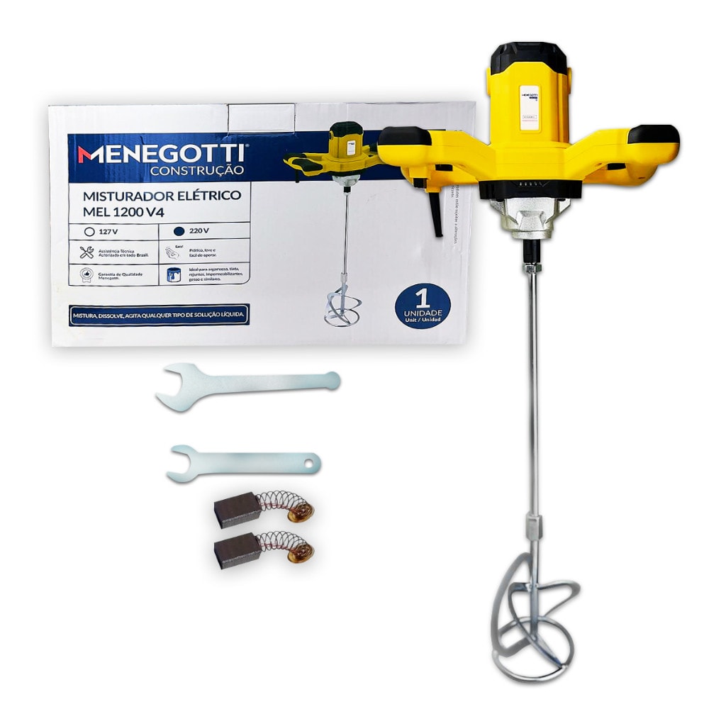 Imagem do Misturador De Tinta E Argamassa Menegotti 1200w 1600w 1800w Eletrico 60hz Para Misturar Tintas Gesso