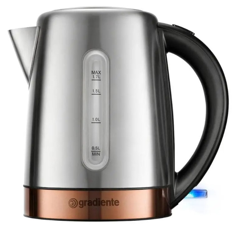 Imagem do Chaleira Eletrica 1 7l Gradiente 1100w Inox Luxx Golden 127v