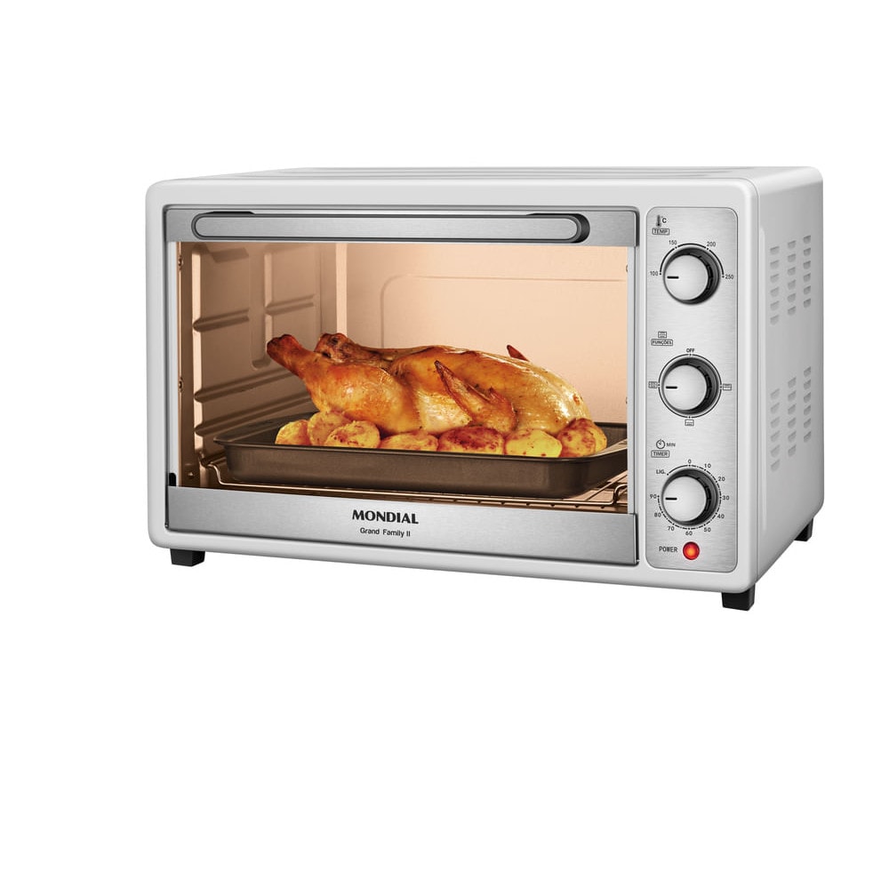 Imagem do Forno Eletrico 52l Grand Family Ii Mondial Branco E Inox Fr 52 W
