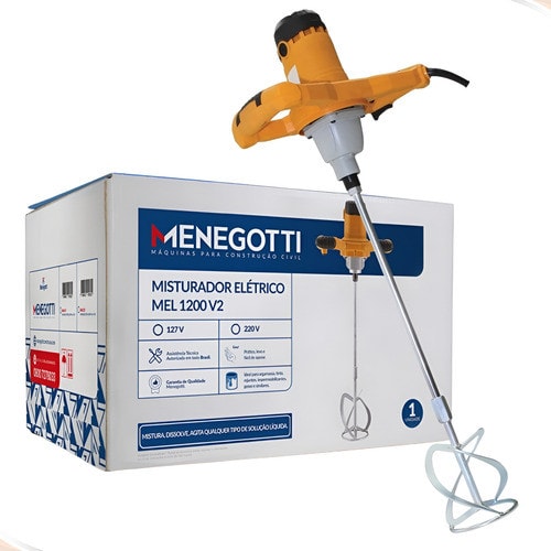 Imagem do Misturador Menegotti 1200w Eletrico P Argamassa Tinta Text 220v 127v