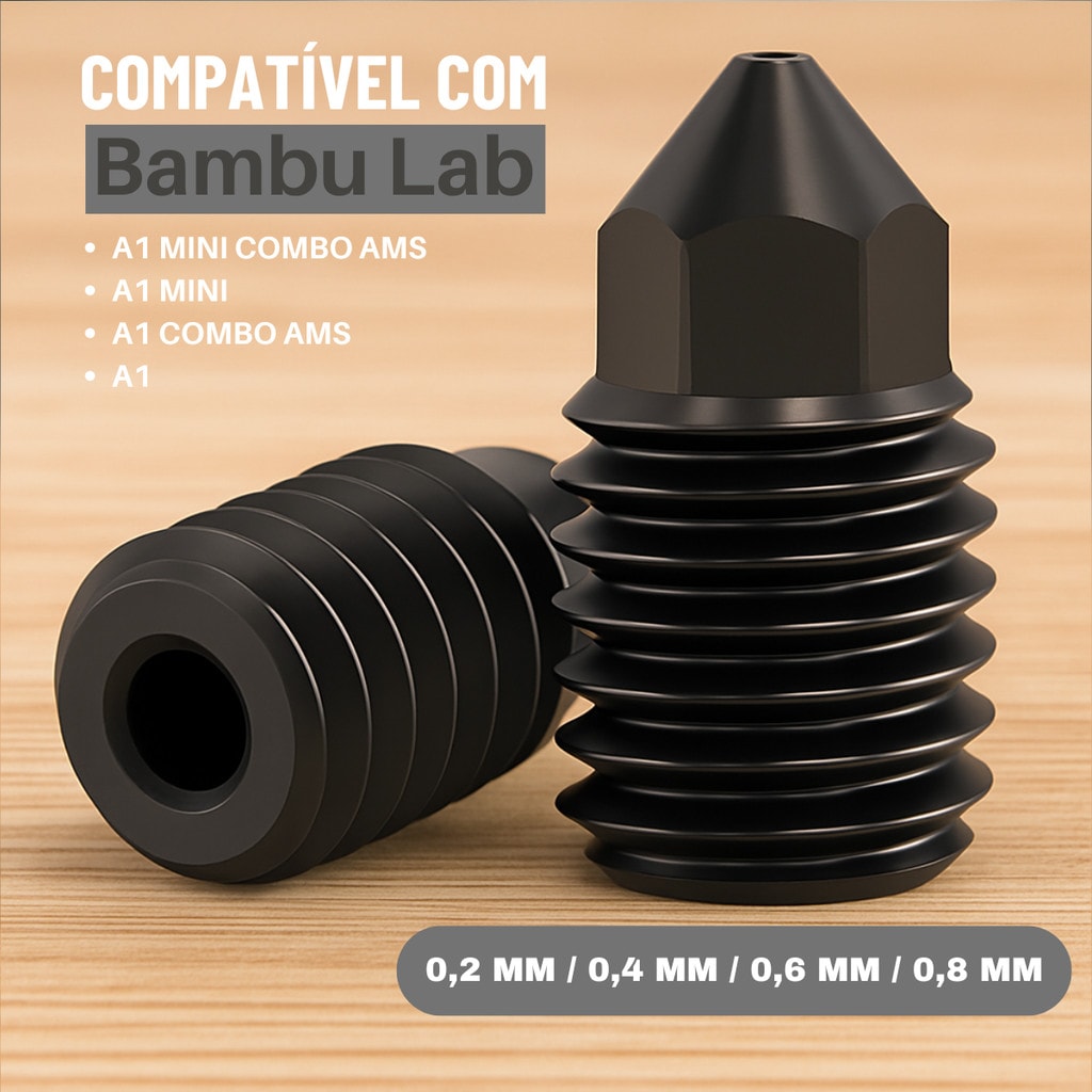 Imagem do Bico Nozzle Hotend Compativel Impressora 3d Bambu Lab A1 Mini Combo Ams A1 Mini A1 Combo Ams