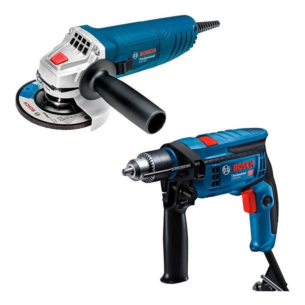 Imagem do Kit Esmerilhadeira Gws 850w Furadeira Gsb 13re 750w Bosch